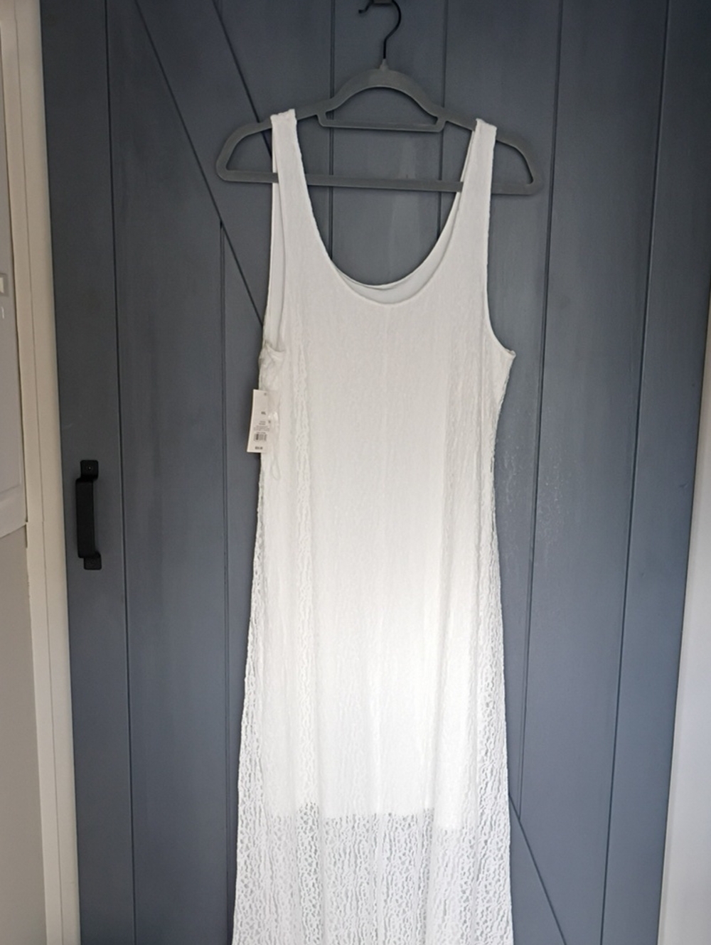 a new day White Lace Overlay Tank Maxi Dress